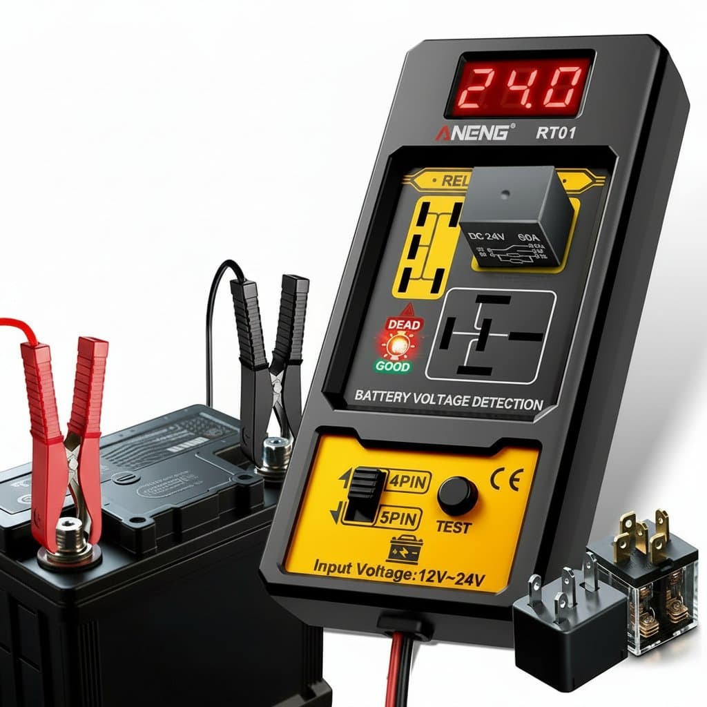 Automotive Relay Tester | 11-25V Car Battery Check | LED Indicator Diagnostic Tool