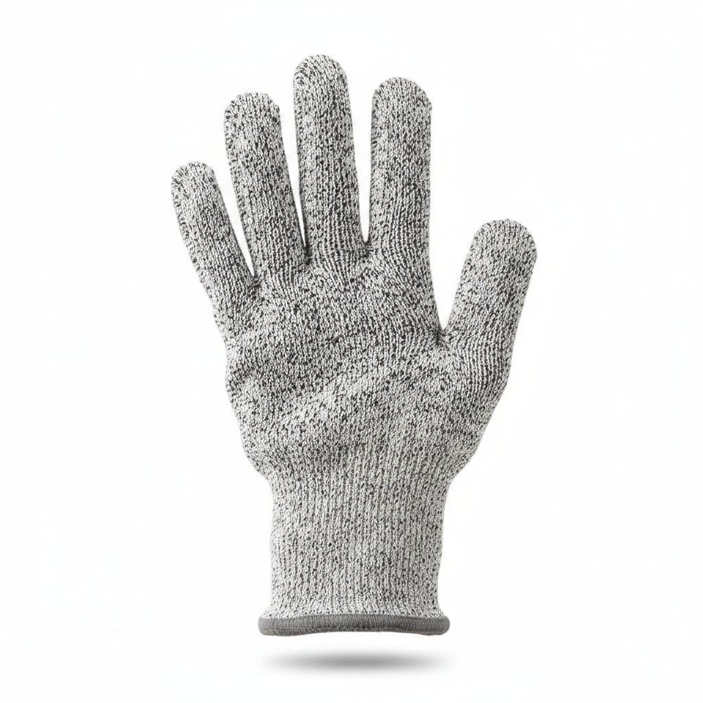 Wood carving gloves with anti-slip grip and cut-resistant finger protectors for safe woodworking and carving projects.