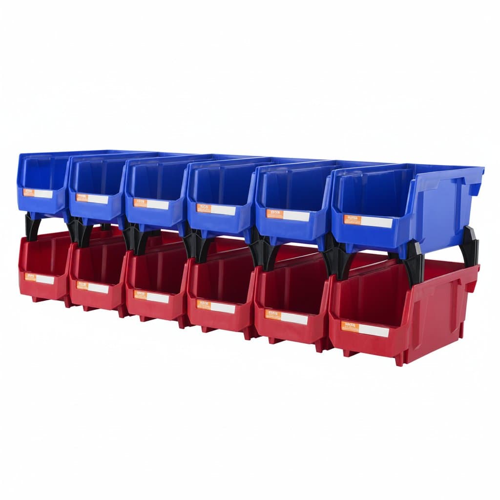Plastic Parts Bins | 12-Pack 5x4x3 Inch Containers | Garage & Closet Storage Organizer