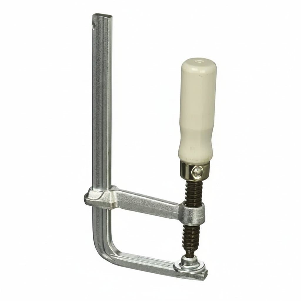 FESTOOL FSZ 120 screw clamp with 4-11/16 inch capacity, featuring quick-adjust mechanism for woodworking and assembly tasks.