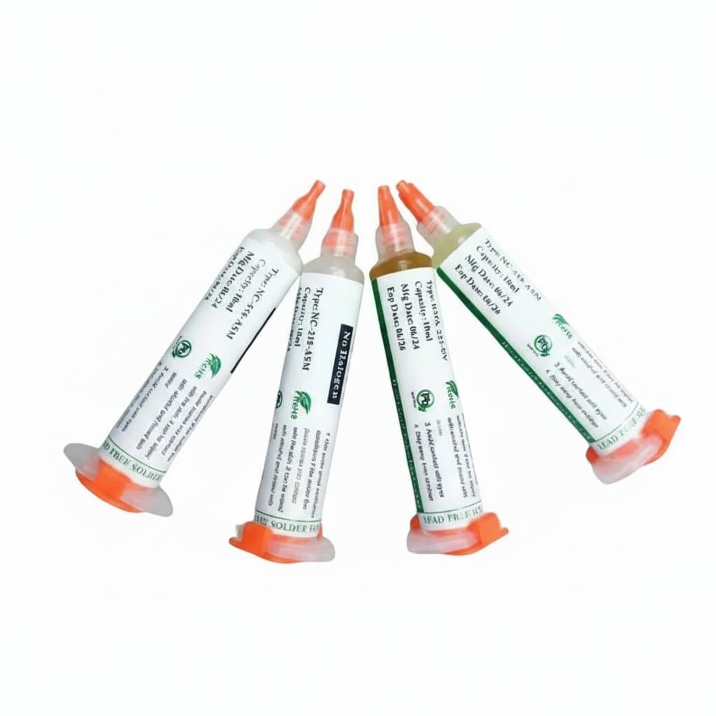Lead-Free Solder Flux Paste | NC-559-ASM-UV Rework Tool | 10cc Syringe with Needles - Image 1
