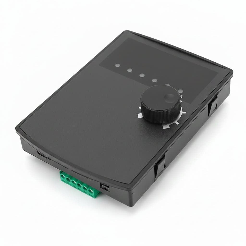 HF020 5-digit display motion control module for CNC machines, showing front panel with buttons and digital readout.