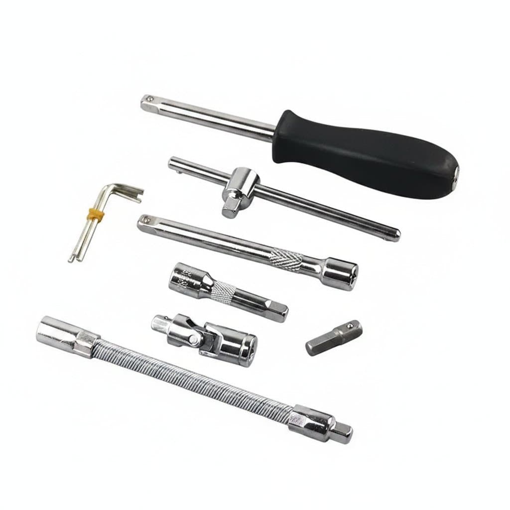 60-piece tire repair kit with plug patches, insertion tools, and rasp for fixing flat tires on cars, trucks, and motorcycles.