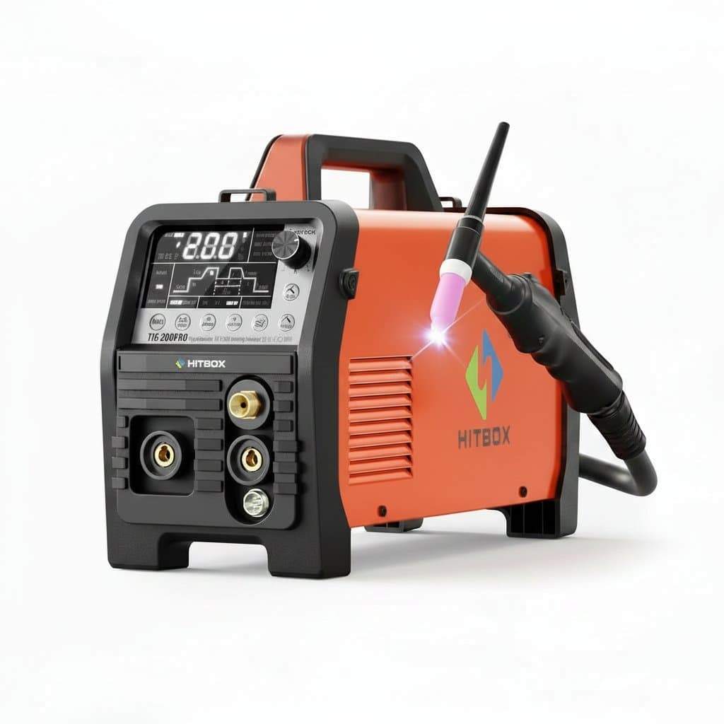 HITBOX TIG200PRO 6 in 1 Welding Machine Spot Pulsed HF TIG MMA ARC Force LED Digtal Display IGBT lnverter Cold Welder Tool 2T/4T