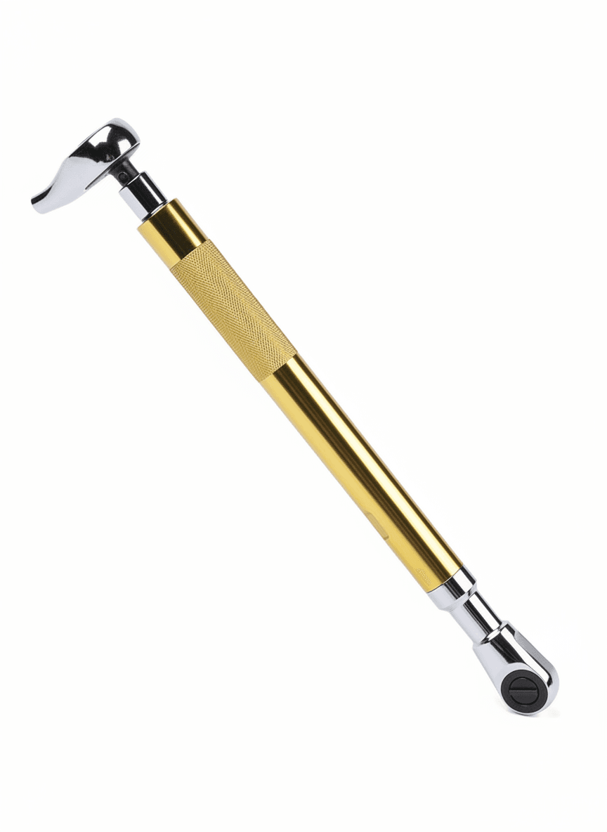 An offset impact extension wrench, a high-torque auto repair tool, also suitable as a spark plug torque wrench.