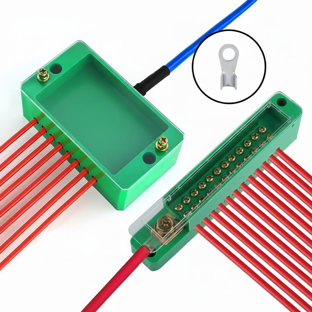 Caixa de junção fj6/jhd, divisor unipolar, 1-em, conector de fio de medição de saída múltipla, caixa de distribuição de bloco terminal monofásico