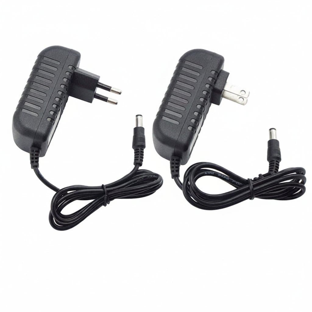 10V 1A AC DC power adapter with US plug, featuring a 5.5mmx2.5mm tip for CCTV cameras and electronic devices.