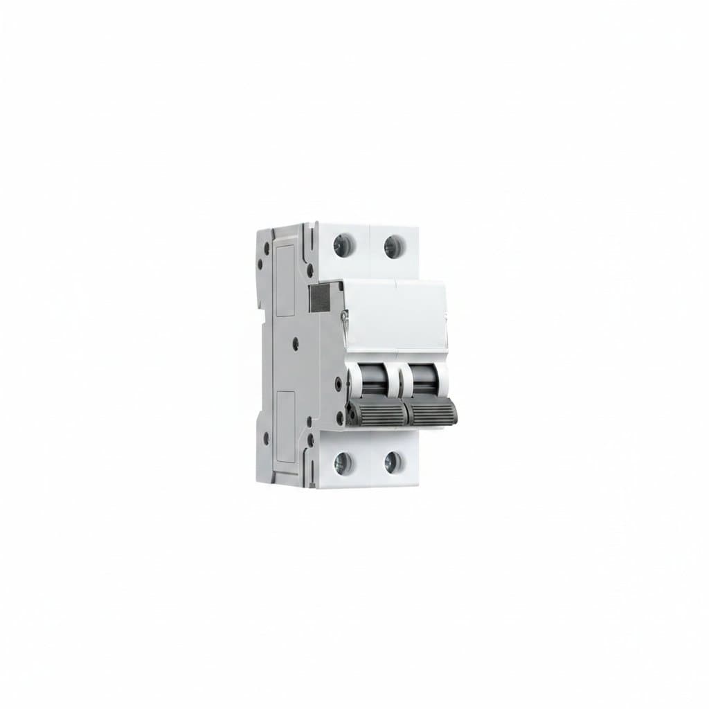 GEYA GYM9 2-pole miniature circuit breaker mounted on a din rail, showing its compact design and professional-grade electrical terminals for 6A to 63A rating.