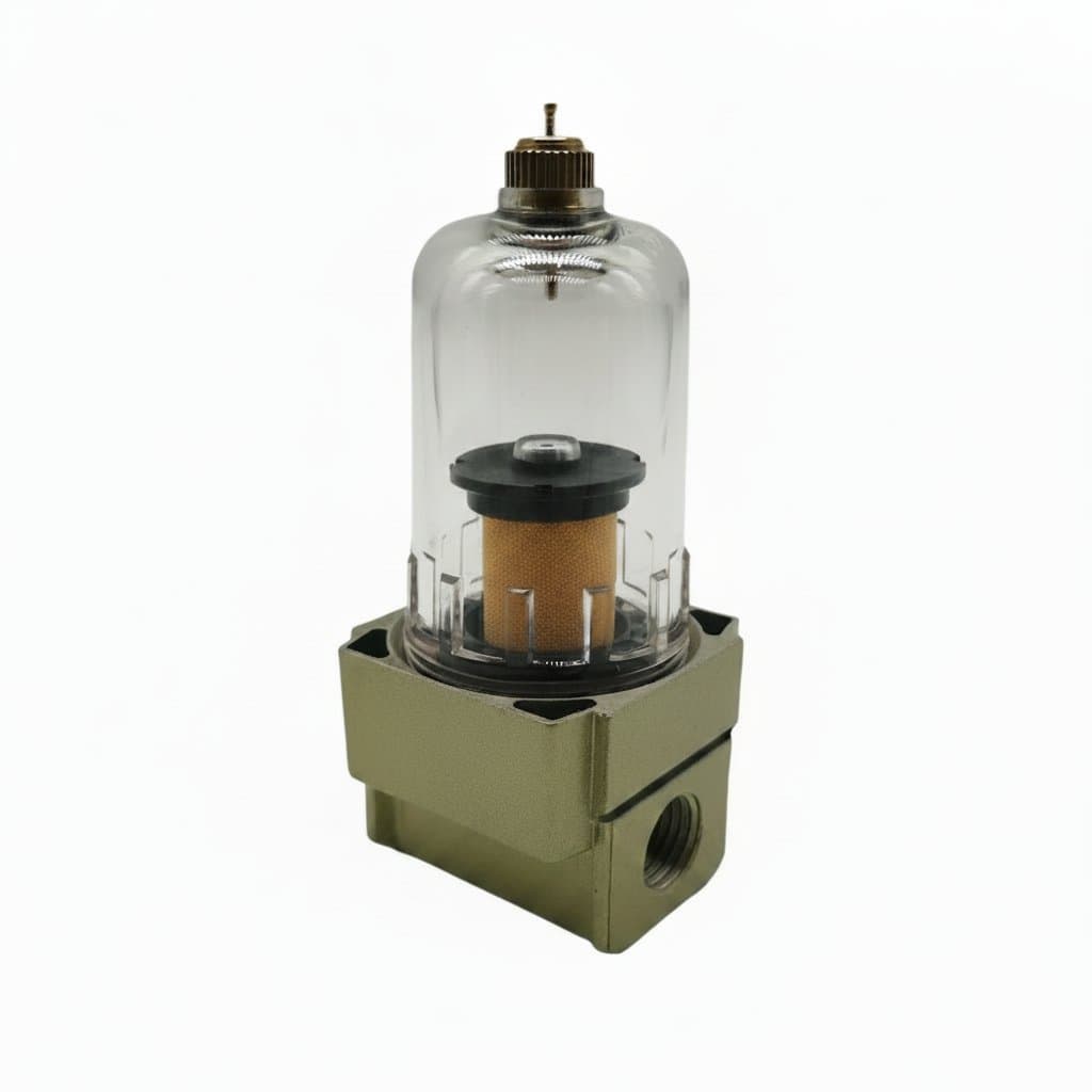 AF2000-02 1/4 inch NPT copper filter regulator for air compressors, an oil and water separator for pneumatic systems.
