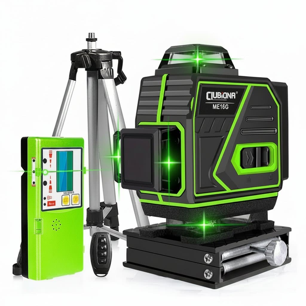 Green Laser Level | 4D 16-Line Self-Leveling | Remote Control & Pulse Mode - Professional Grade Tool