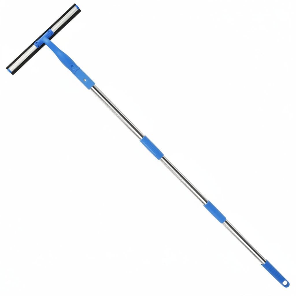 3-in-1 Window Cleaning Kit | 53in Long Handle Squeegee | Glass & Bath Stain Removal