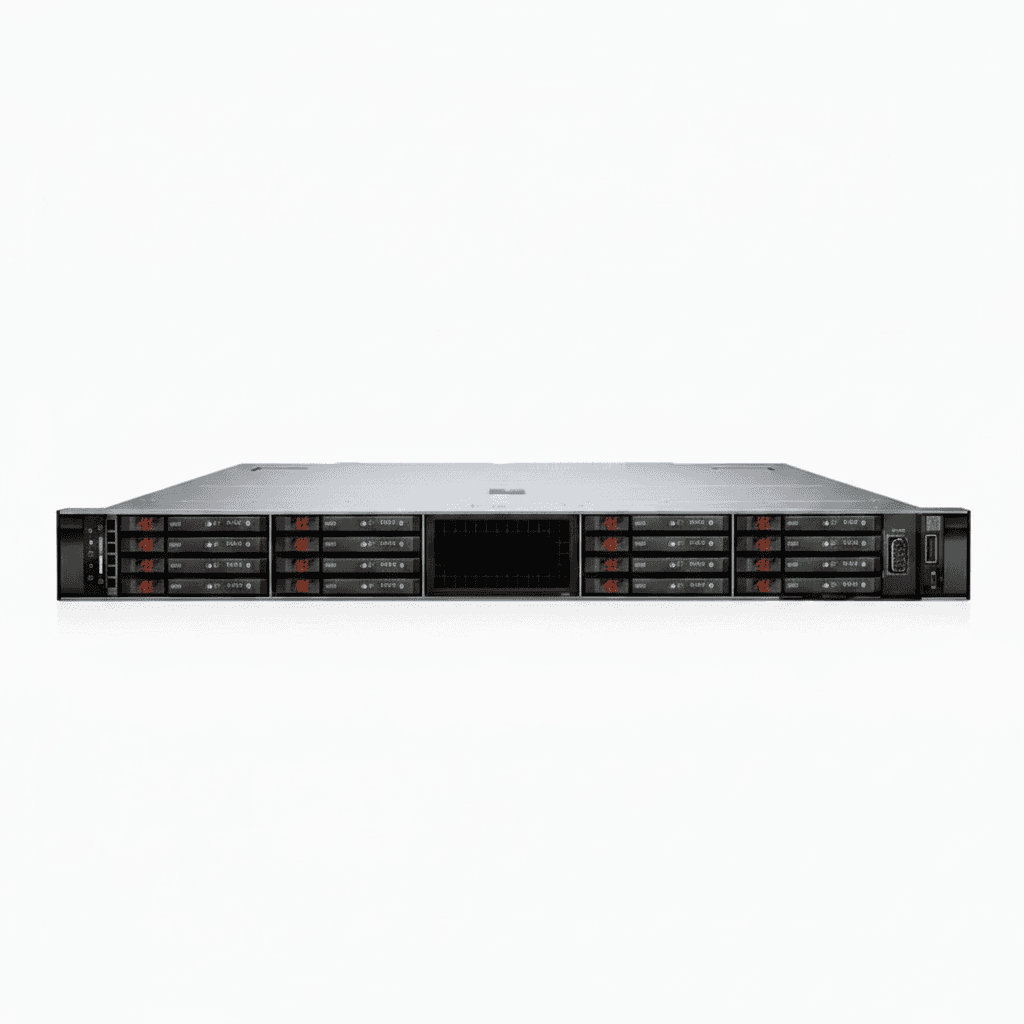 Front view of the Dell PowerEdge R660 1U rack server with LED status indicators, hot-swappable drive bays, and redundant power supplies.