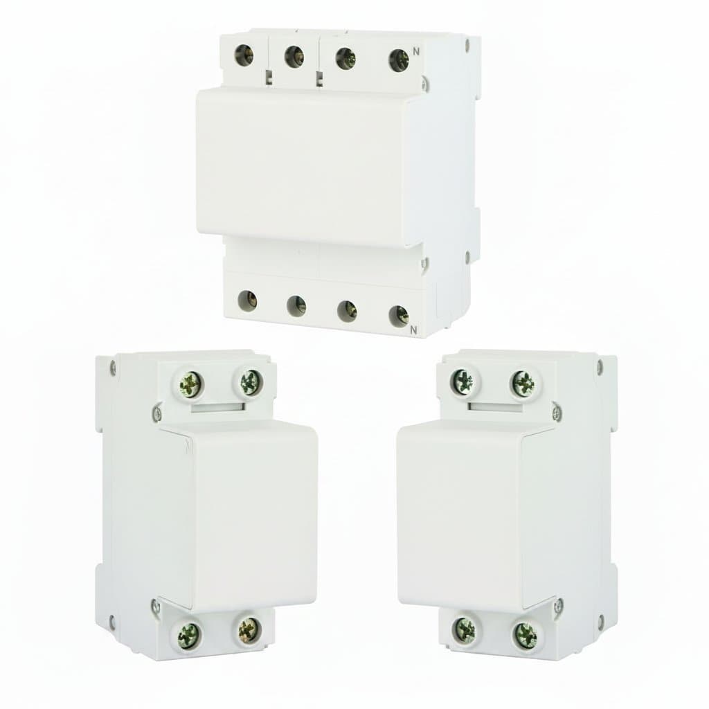 DELIXI Mini Circuit Breaker MCB with DZ47 model, showing 1P 2P 3P 4P variants for 10-63A electrical protection, mounted on a din rail.