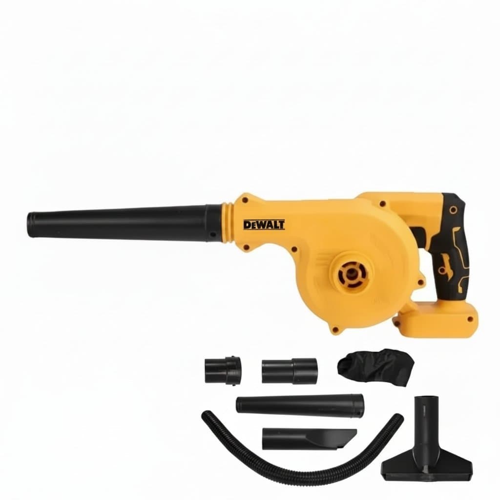 DeWalt 18V/20V cordless air blower and vacuum cleaner, a versatile tool for dusting electronics, cleaning workshops, and clearing leaves.