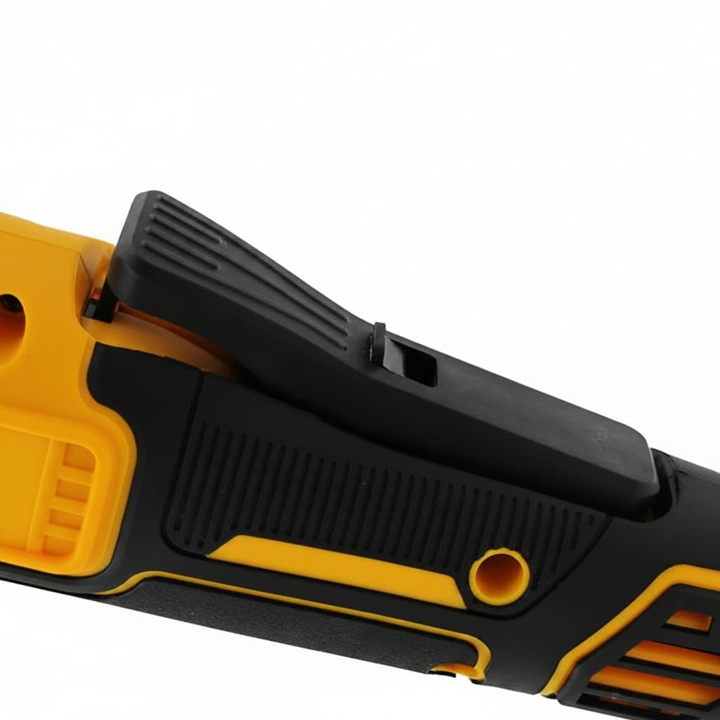DEWALT DCG406 4-1/2 inch Brushless Angle Grinder with Maglev motor and recoil brake for metal cutting.
