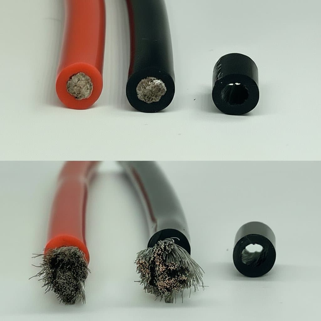 Red and black flexible silicone wire with tinned copper conductors, available in AWG sizes from 10 to 28 for high-temperature electrical projects.