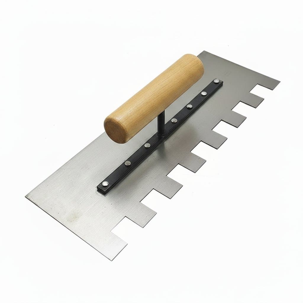 Serrated Tiling Trowel | 300mm Carbon Steel Blade | 15x15mm Teeth for Perfect Adhesion