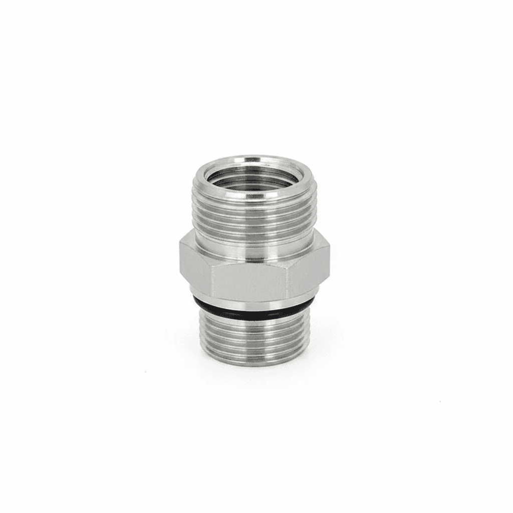 Hydraulic Coupler Transition Joint | BSP to Metric Thread Adapter | External Cone - Image 1