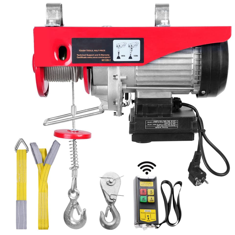 Engine Crane Hoist | 1000kg Lifting Capacity | Garage Shop Cable Winch - Image 1