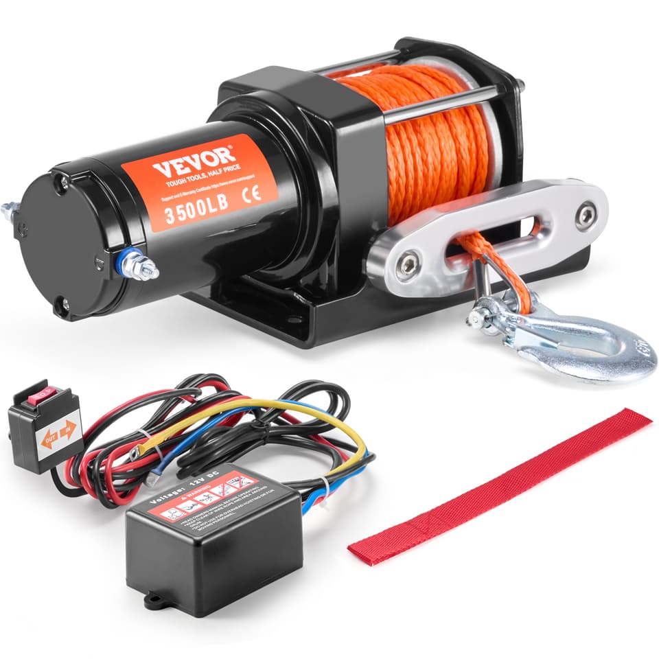 Pallet Truck Winch | 3500 lbs Electric | ATV/UTV Synthetic Rope Kit - Image 1