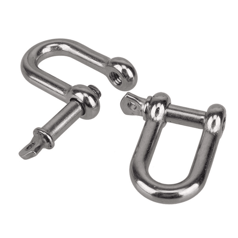 M12 304 stainless steel D type shackle, a short paragraph rigging component, also known as a bow shackle.