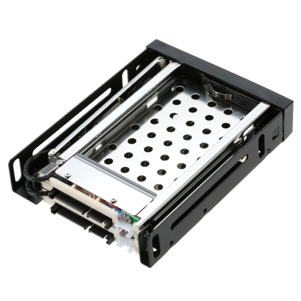 Dual bay 2.5-inch SATA III hard drive docking station with hot-swap functionality for desktop computers.