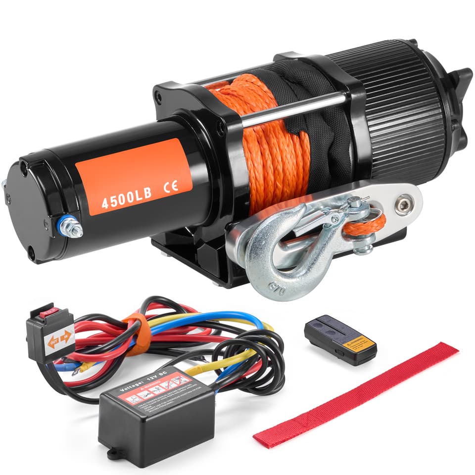 Come Along Winch | 4500lb 12V | IP55 Waterproof w/ Synthetic Rope